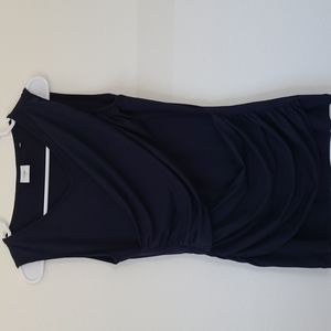 CAbi Navy Double Wrap Sleeveless Top. Size Small.